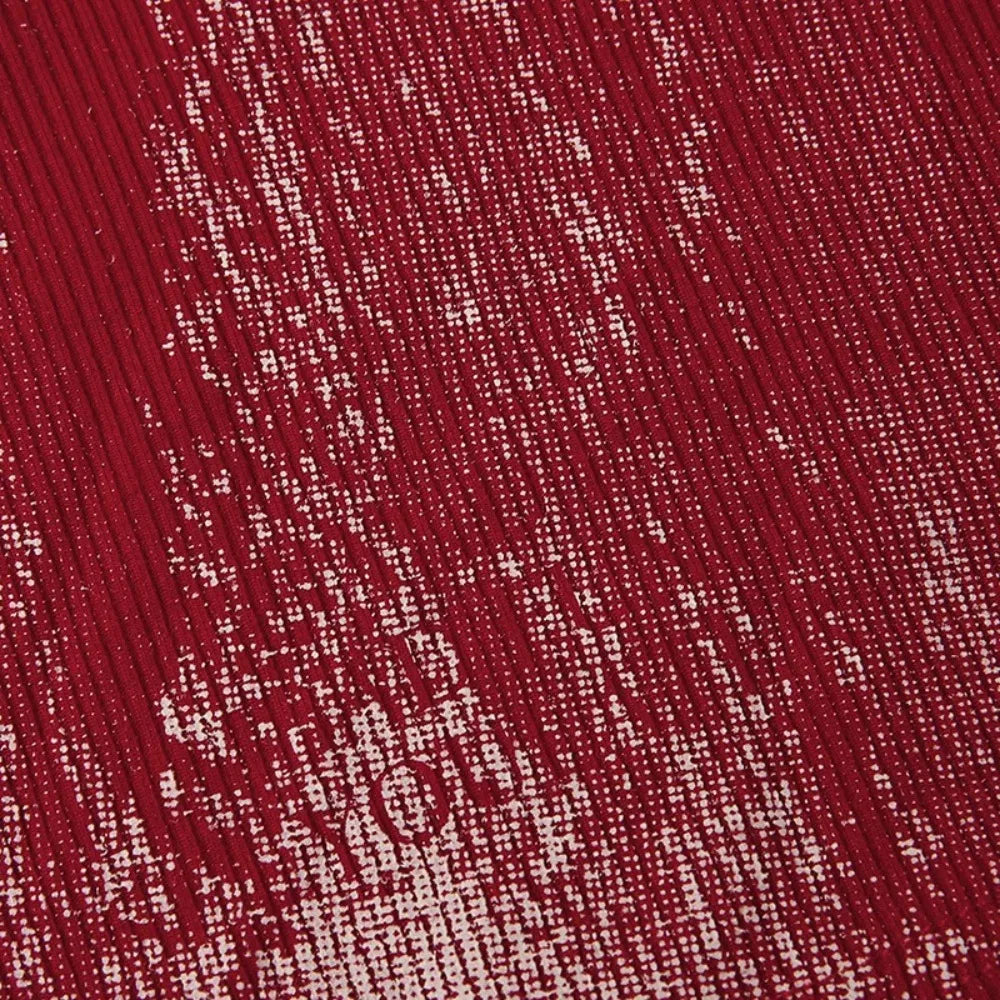 Retro Choker Vest Crop Top In Red With Open Back Knit Tank Style