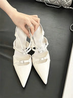 Sparkle Rhinestone Patent Leather Sandal With Thin Strap