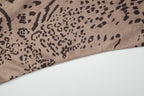 Tiger Print Halter Top Beachwear Set With Backless Detail And Lace Up Slim Fit Shorts