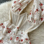 Floral Halter With Mesh Bodysuit