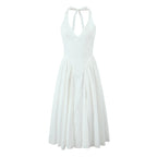 Backless Halter Midi Dress For Women Elegant A Line