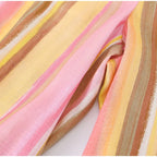 Vivid Multicolor Stripe Wide Leg Jeans With Pockets Low Waist Denim Trousers