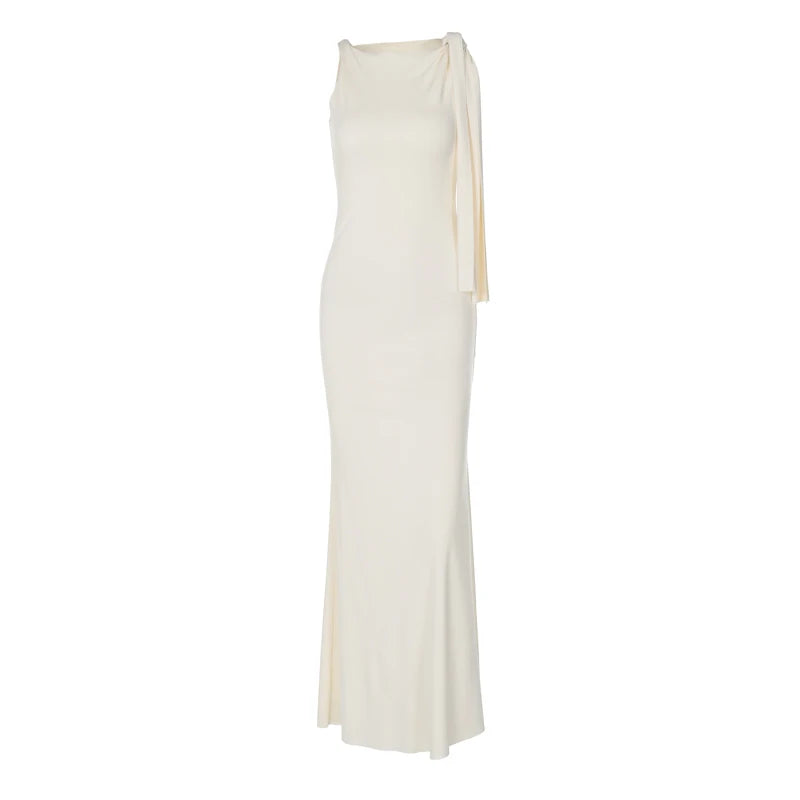 Sleeveless Bodycon Maxi Dress - Patchwork O-Neck