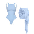 Three Piece Micro Bikini Set With Printed Bandeau Top And Sarong Beachwear For Women Sun Lovers