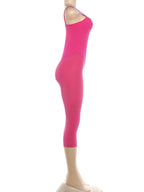 Slim Backless Playsuit With Low Neck High Waist Silhouette Ultra Stretch Sporty Romper