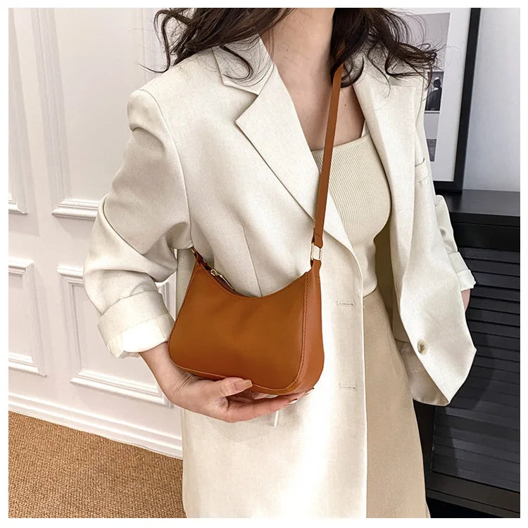 Solid Color Square Handbag Minimalist Crossbody Underarm Bag