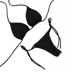 Black Bikini Set With Adjustable Neck Straps