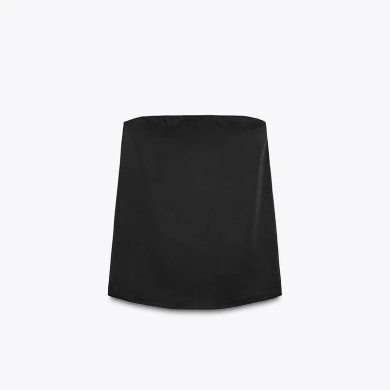 Chic Two Piece Set With Backless Tube Top And Wide Leg Pants