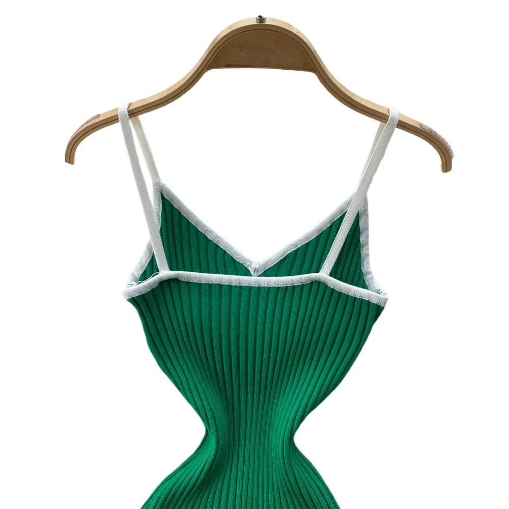 Spaghetti Strap Sundress Midi Knit