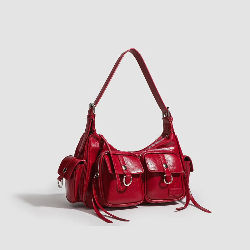 Urban Minimalist Women's Shoulder Bag in PU Leather With Zipper