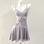 Dreamy Ice Silk With Lace Suspender Detail