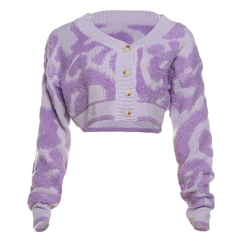 V Neck Cardigan With Button Front Cozy Knit Jumper