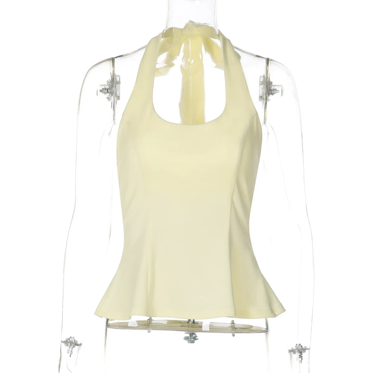 Halter Backless Corset Tank Top With Lace Up Details Retro Street Vibe