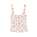 Floral Print Tank Top And Mid Waist Pleated Mini Skirt Two-piece Set