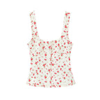Floral Print Tank Top And Mid Waist Pleated Mini Skirt Two-piece Set