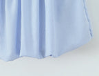 Stripes Tie Bow Halter Sling Satin Dress Women Low Waist Ball Gown Pleated