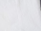 Sweet White Embroidered Floral Crop Shirt With V Neck Puff Sleeves And Ruffle Hem Slim Fit