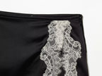 Lace Hem Mini Skirt Mid Waist Above Knee Length