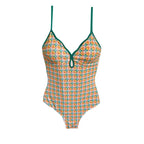 Women's Plaid One-Piece Swimsuit with Separate Two-Piece