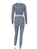 Bold Print Jumpsuit With Color Blocking Patchwork Zip Front