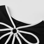 Floral Patchwork Tee With Hole Detail For Women Slim Fit Streetwear Top With Light Stretch