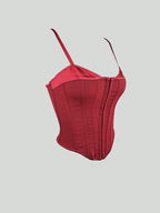 Sexy Lingerie Strapless Waist Cinched Tie Waist Shaper Front Button Design