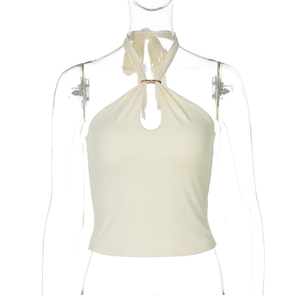 Halter Backless Bandage Crop Top