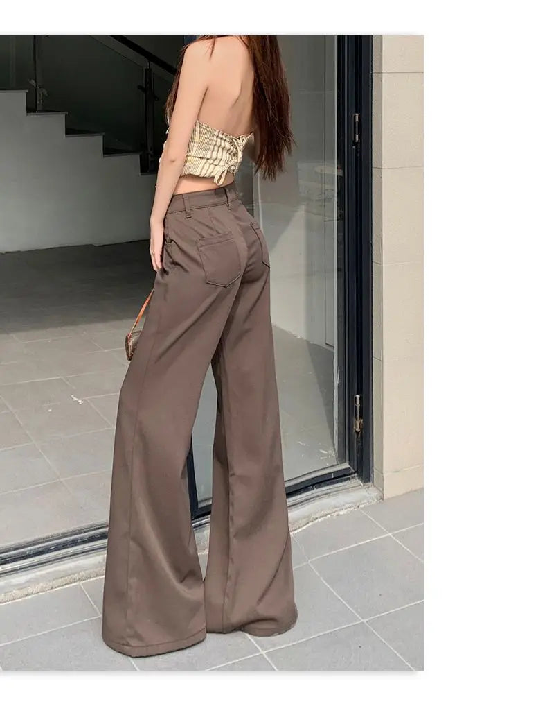 Antiwrinkle Flare Pants With Slimming Comfort Low Waisted