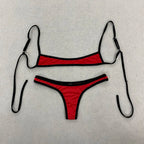 Y2K Retro Contrast Color Bikini With Backless Design And Adjustable Straps For Summer Beachwear