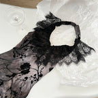 Black Gothic Lace Evening Dress With Off Shoulder Silhouette Vintage Inspired Elegant Gown