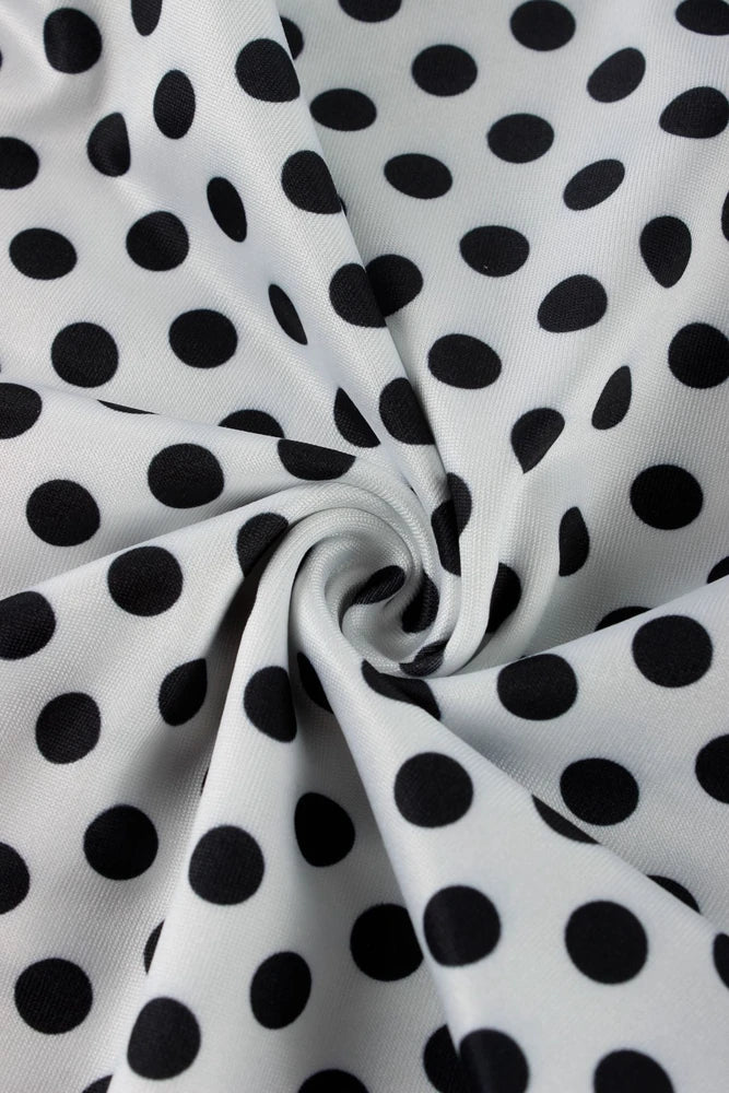 Sexy Polka Dot Night Out Set With Strapless Crop Top And Capri Pants