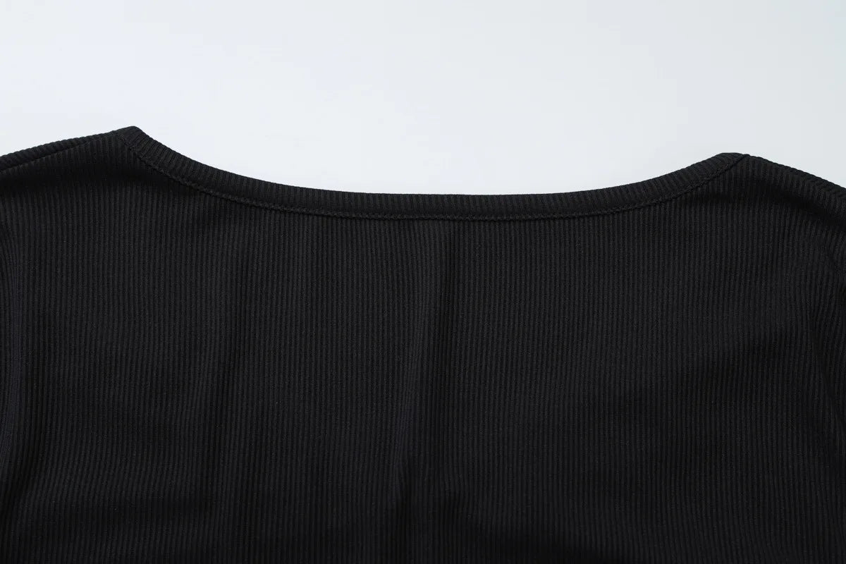 Female Cardigan Fashion Solid Long Sleeve Sexy Ribbed Casual Top