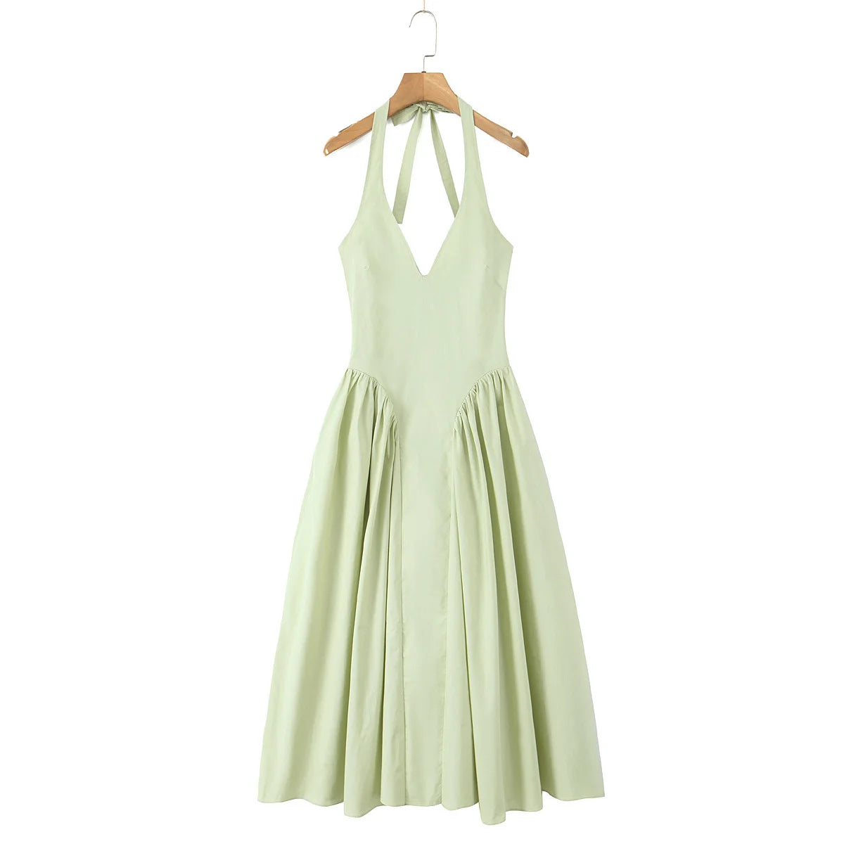 Backless Halter Midi Dress For Women Elegant A Line