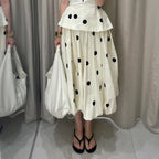 Fashion Women's Lady Suit Halter A-line Tops Bud Loose Skirt Polka Dot Set