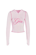 Two Piece Slim Fit Letter Print Hooded Zipper Jacket And Pants Set Open Thread Design