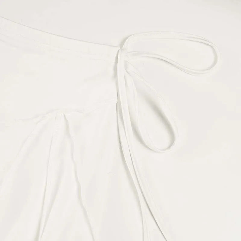 Casual Irregular Lace Up Skirt For Women Low Waisted