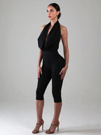 Swing Collar Playsuit Backless Halter Sleeveless Bandage