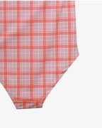 Plaid Push Up Backless One Piece Swimsuit