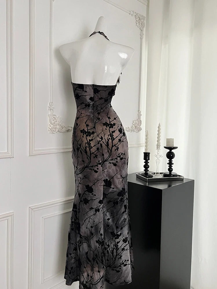 Black Gothic Lace Evening Dress With Off Shoulder Silhouette Vintage Inspired Elegant Gown