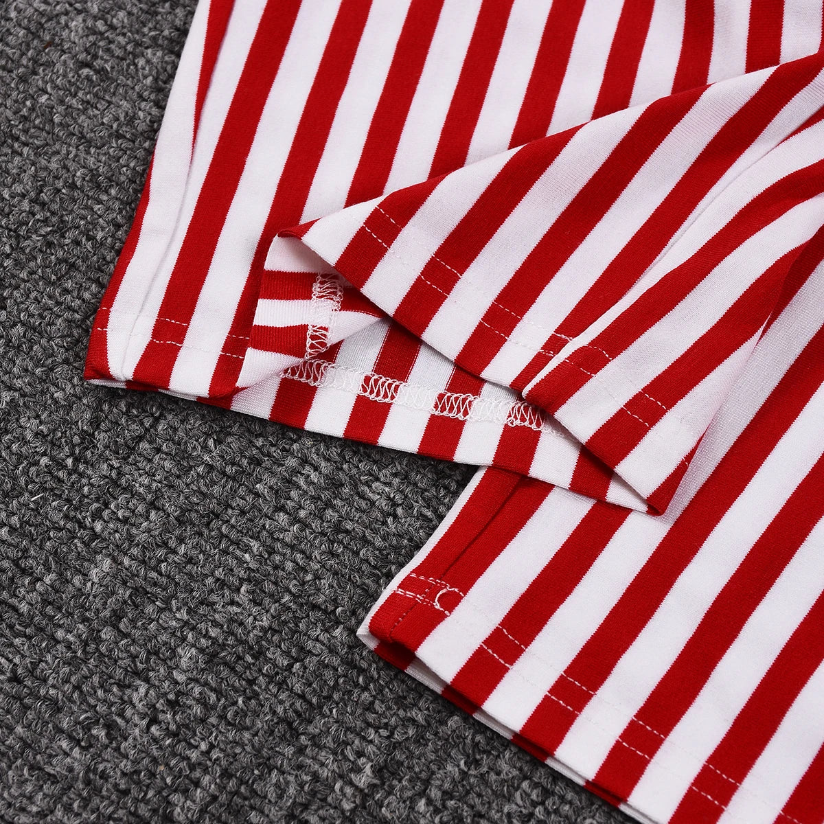 Red Striped Print Backless Halter Playsuit