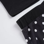 Cute Black Polka Dot Halter Two-piece Set Sexy Beachwear For Summer
