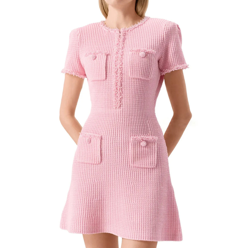 Beaded Knit A Line Dress