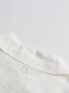Soft Spliced Button Blouse With Lapel Collar