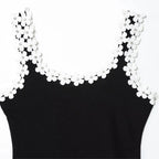 Black Glam Floral Backless Corset Slip Dress Sleeveless