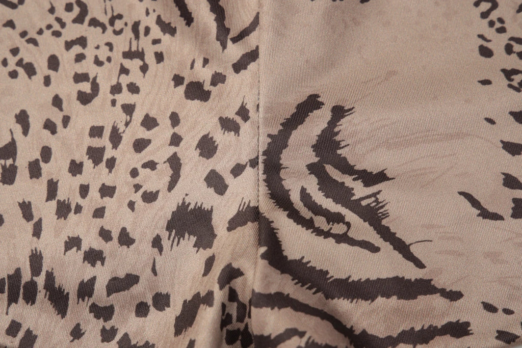 Tiger Print Halter Top Beachwear Set With Backless Detail And Lace Up Slim Fit Shorts