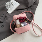 Mini Box PU Leather Crossbody Bag With Short Handle Phone Friendly Compact
