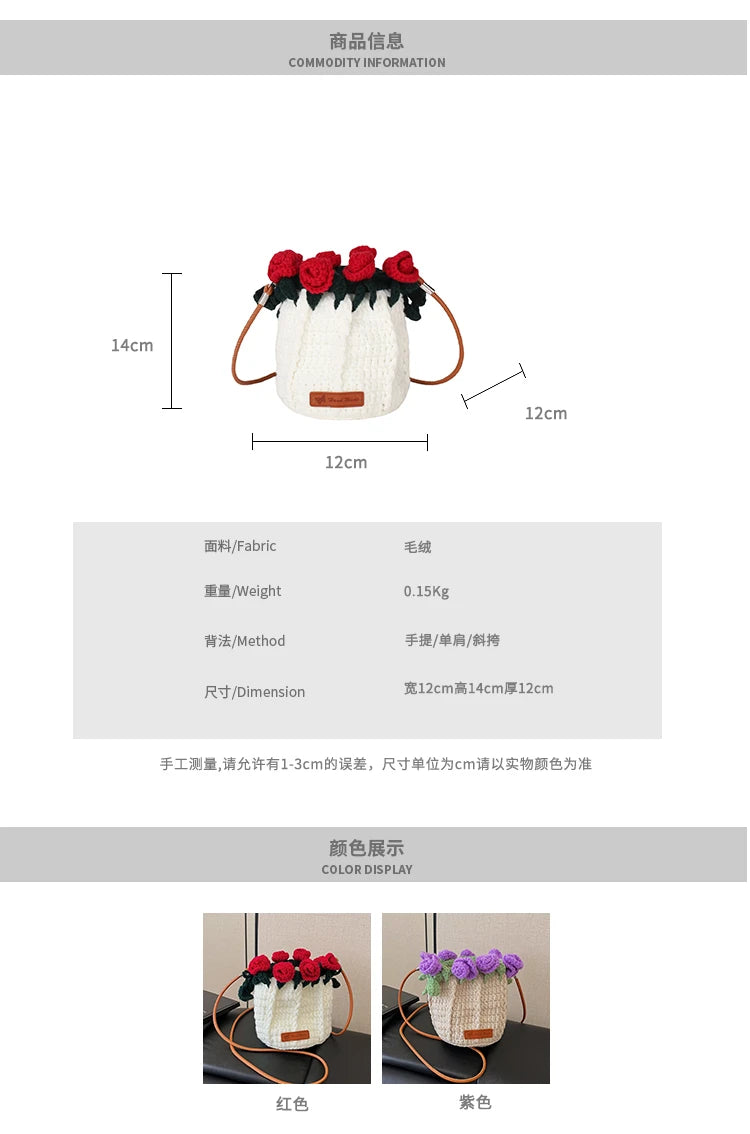 String Bucket Bag For Women Lightweight Crossbody Versatile Hollowout Design