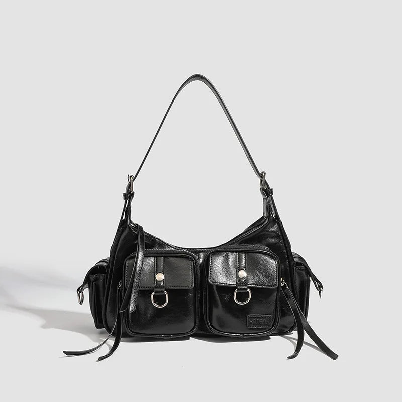 Urban Minimalist Women's Shoulder Bag in PU Leather With Zipper