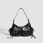 Urban Minimalist Women's Shoulder Bag in PU Leather With Zipper
