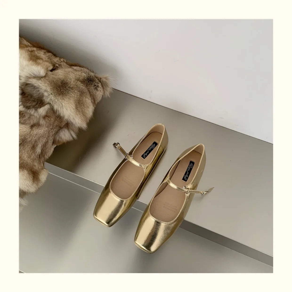 Mary Jane Flats With Square Toe Buckle Strap Retro Styled Women's Shoes